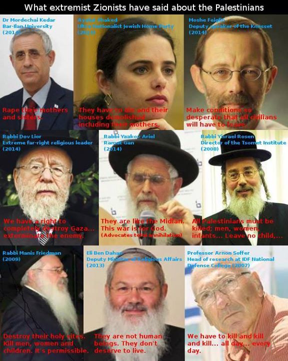 ISRAELI SUPREMACIST EVIL IN THEIR OWN WORDS!