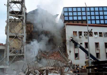SERBIA TELEVISON BOMBED
