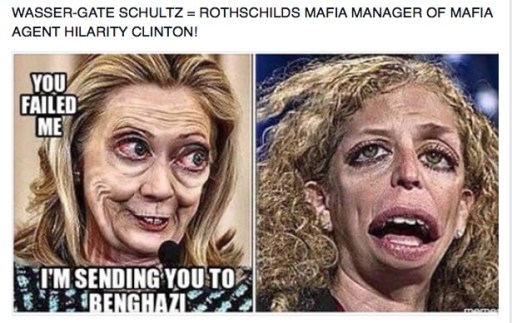WASSER-GATE SCHULTZ = ROTHSCHILDS MAFIA MANAGER OF MAFIA AGENT HILARITY CLINTON!