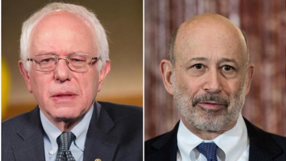 GOLDMAN'S BLANKFEIN TRIES TO INTIMIDATE BERNIE SANDERS