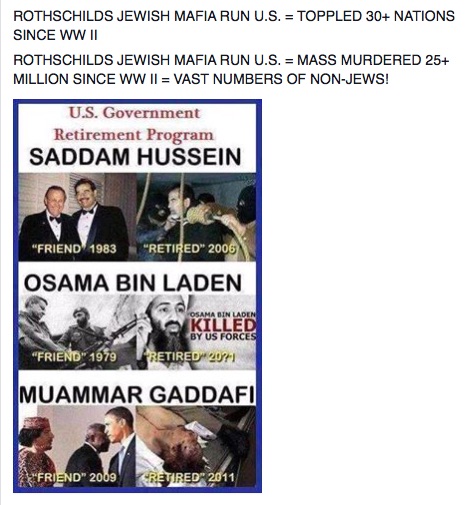 ROTHSCHILDS JEWISH MAFIA RUN U.S. = TOPPLED 30+ NATIONS SINCE WW II ROTHSCHILDS JEWISH MAFIA RUN U.S. = MASS MURDERED 25+ MILLION SINCE WW II = VAST NUMBERS OF NON-JEWS!
