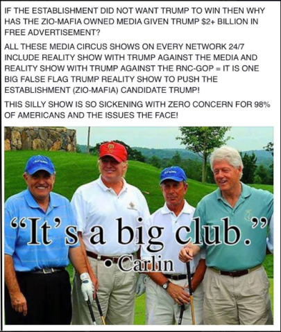 CLINTON = TRUMP = SAME SOURCE = NO CHOICE